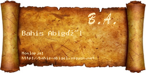Bahis Abigél névjegykártya